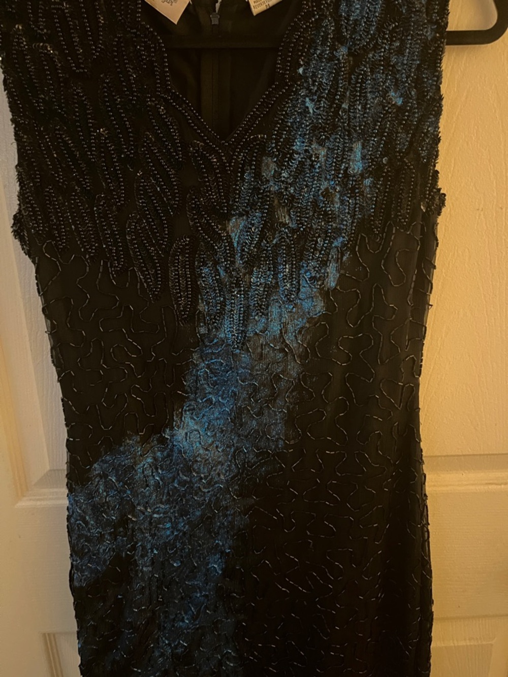 Laurence Kazar Black Sequin Fringe Cocktail Dress - Picture 9 of 14